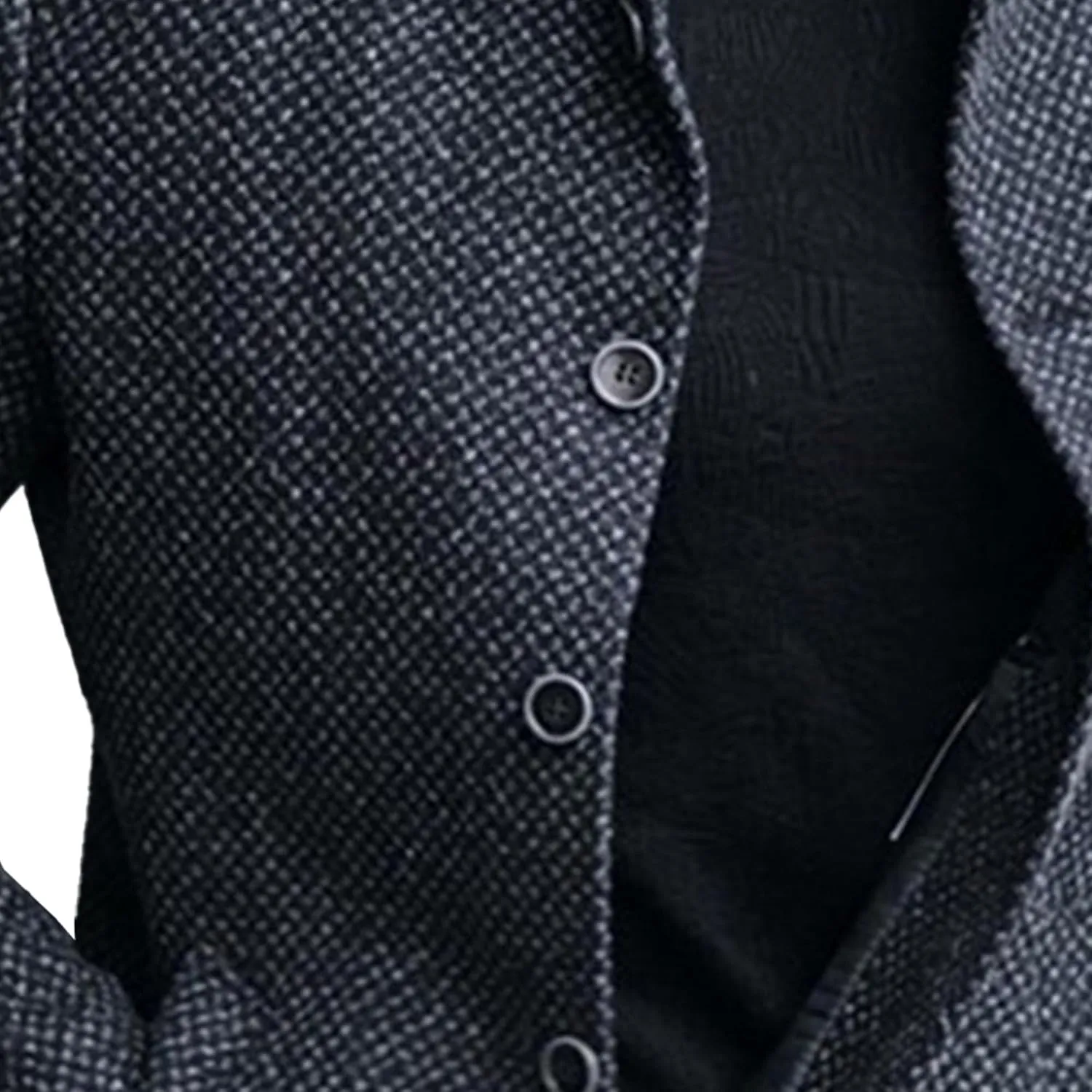 Mens Stand Collar Plaid Suit Coats Button Casual Business Sport Coats Lightweight Winter Slim Fit Suit Jacket