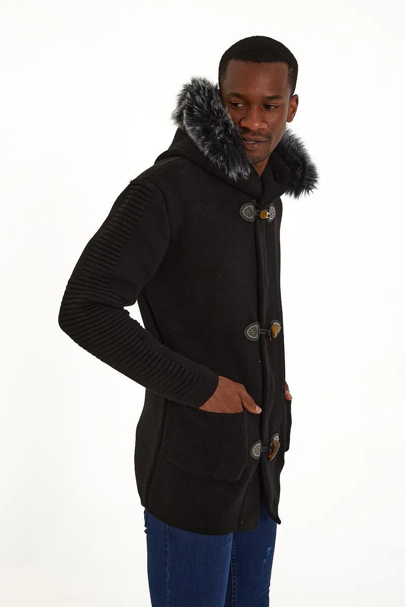 Men's Sweater Cardigan (Caviar/Black)