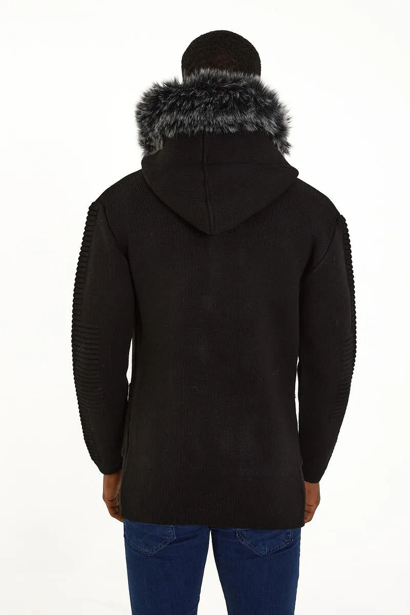Men's Sweater Cardigan (Caviar/Black)