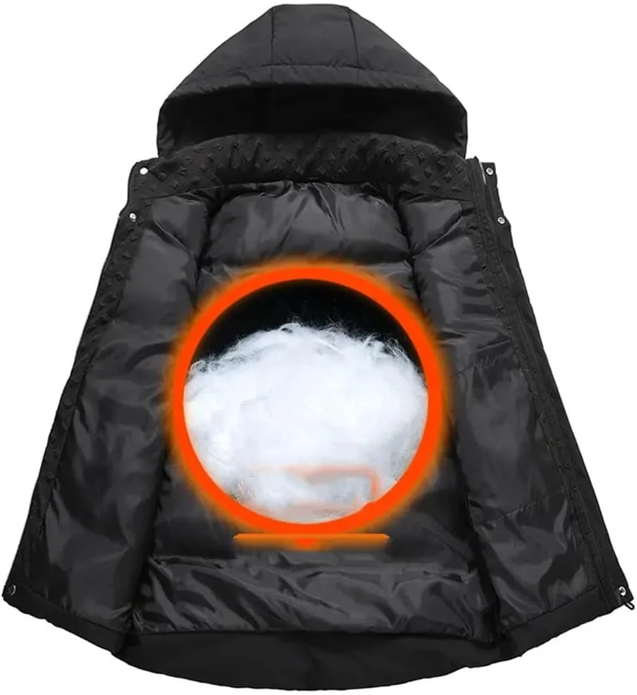 Men's Vest Hooded Warm Turtleneck Sleeveless Jacket Coats Cotton Padded Waistcoat Male Work Down Vests