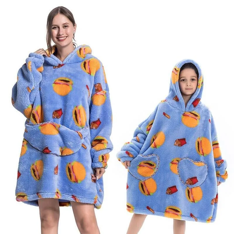 Oversized Hoodie Deken - Warme Sherpa Fleece - Unisex & Dubbelzijdig - Perfect voor Winter