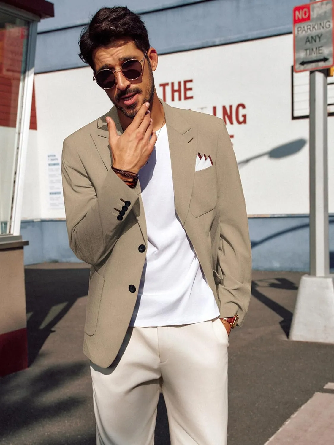 PJ PAUL JONES Mens Blazer Casual Sport Coats Regular Fit Two Button Suit Jacket Lightweight Sports Jacket