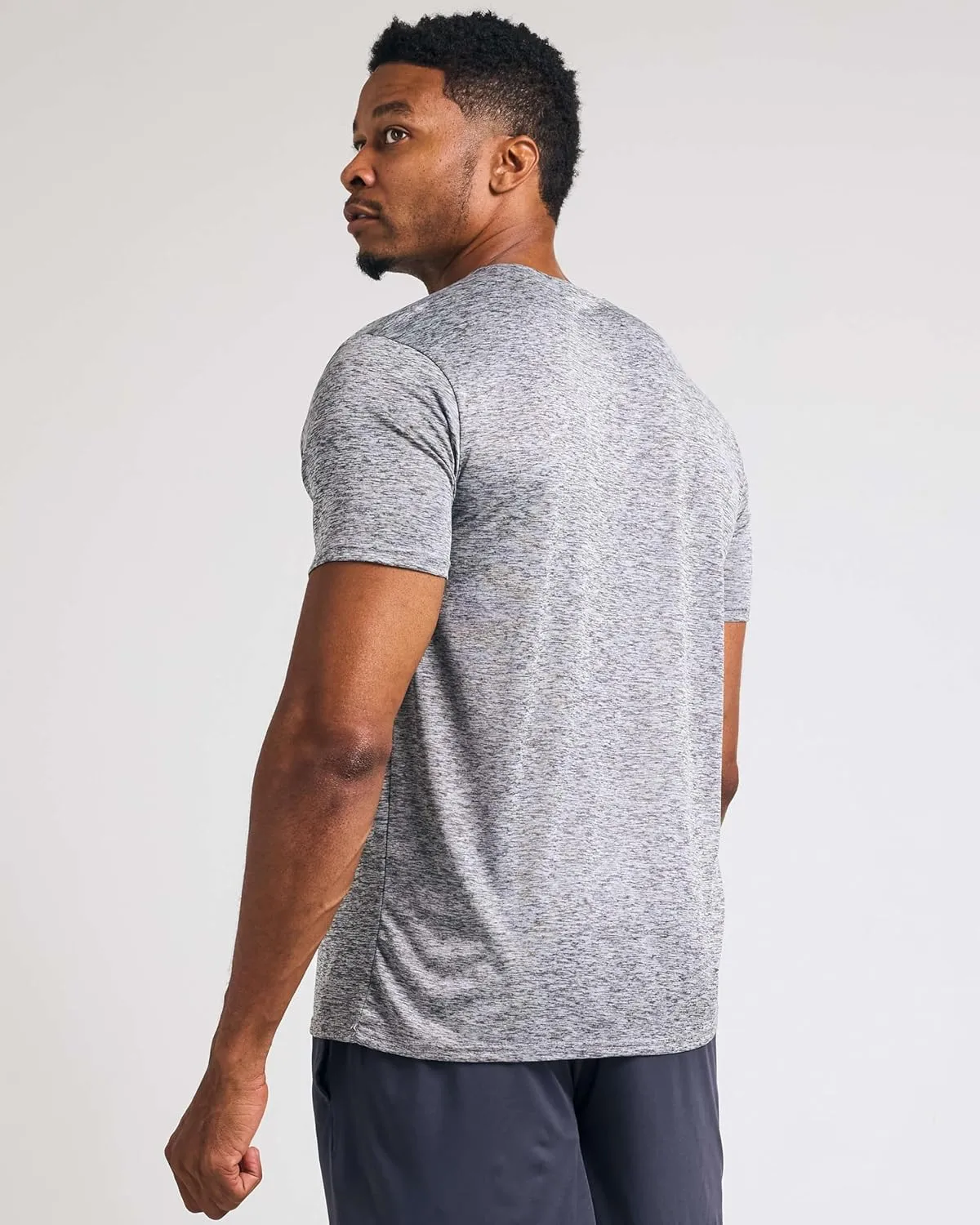 Real Essentials 4 Pack: Men's Dry-Fit Short Sleeve Pocket Crew Performance Athletic T-Shirt (Available in Big & Tall)
