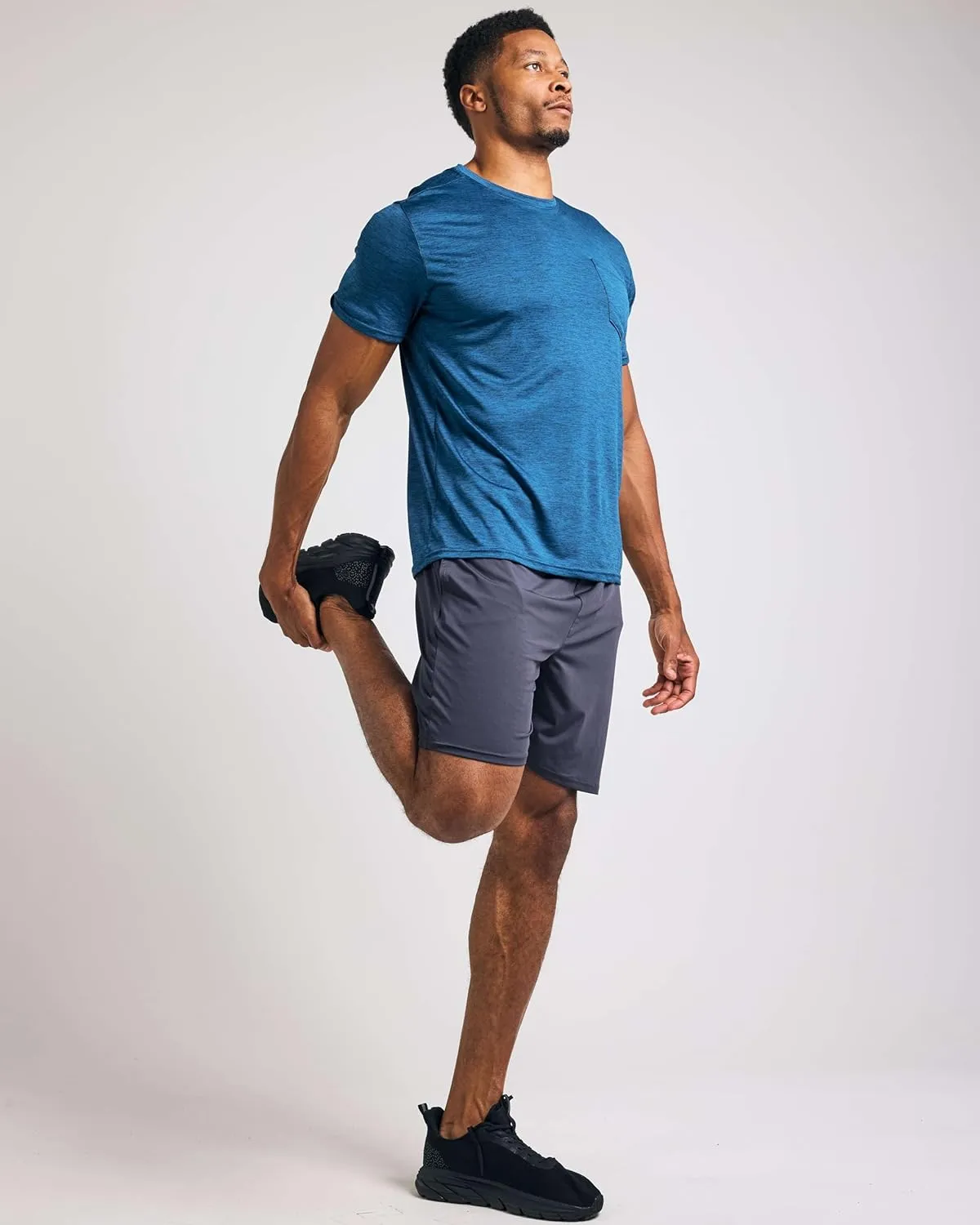 Real Essentials 4 Pack: Men's Dry-Fit Short Sleeve Pocket Crew Performance Athletic T-Shirt (Available in Big & Tall)