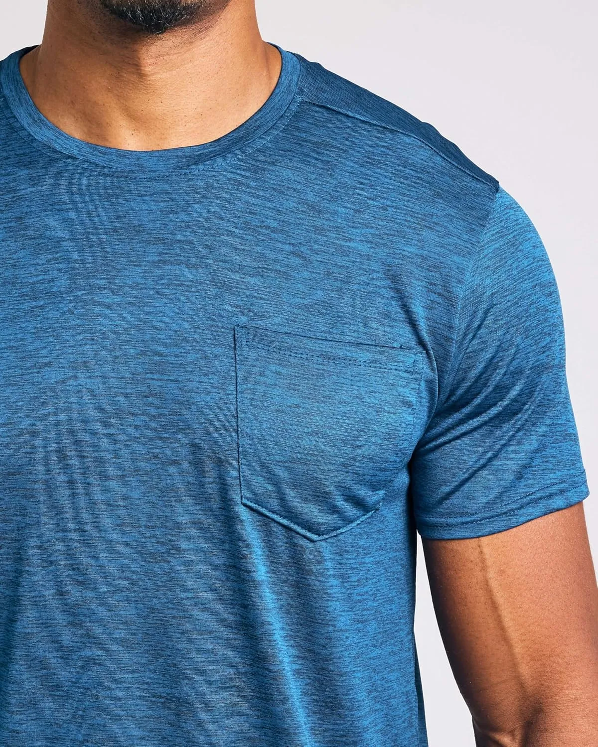 Real Essentials 4 Pack: Men's Dry-Fit Short Sleeve Pocket Crew Performance Athletic T-Shirt (Available in Big & Tall)