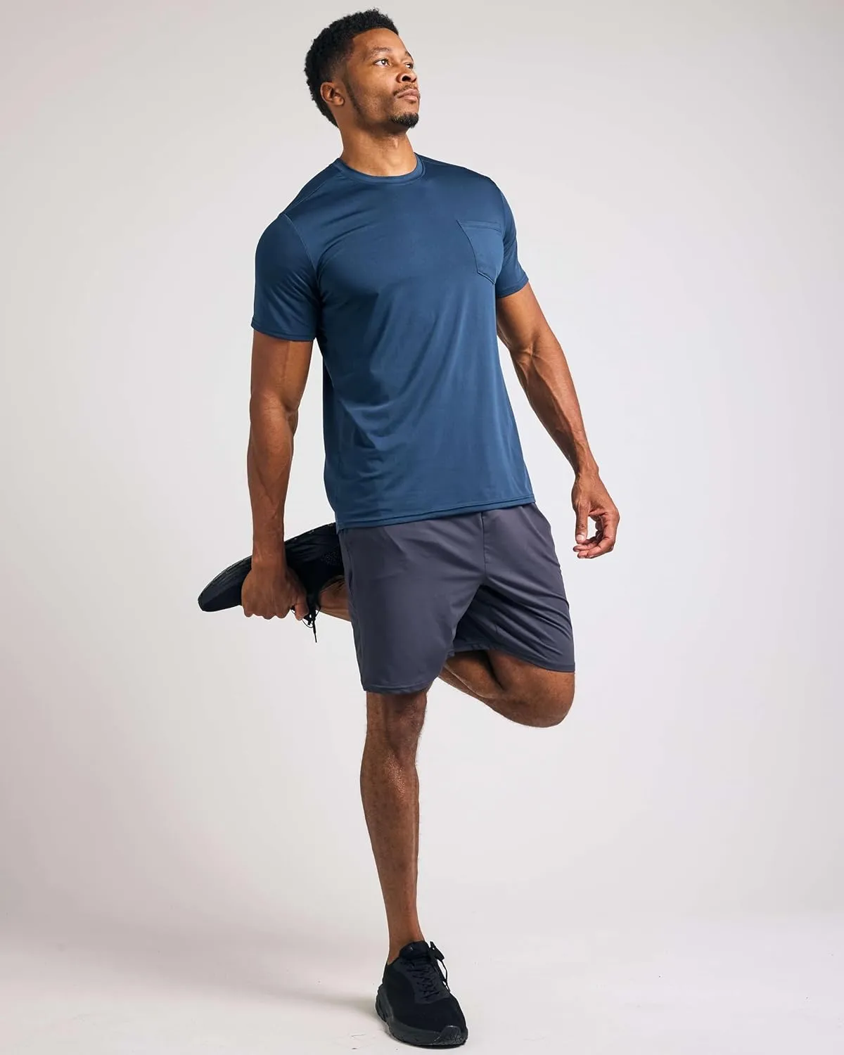 Real Essentials 4 Pack: Men's Dry-Fit Short Sleeve Pocket Crew Performance Athletic T-Shirt (Available in Big & Tall)