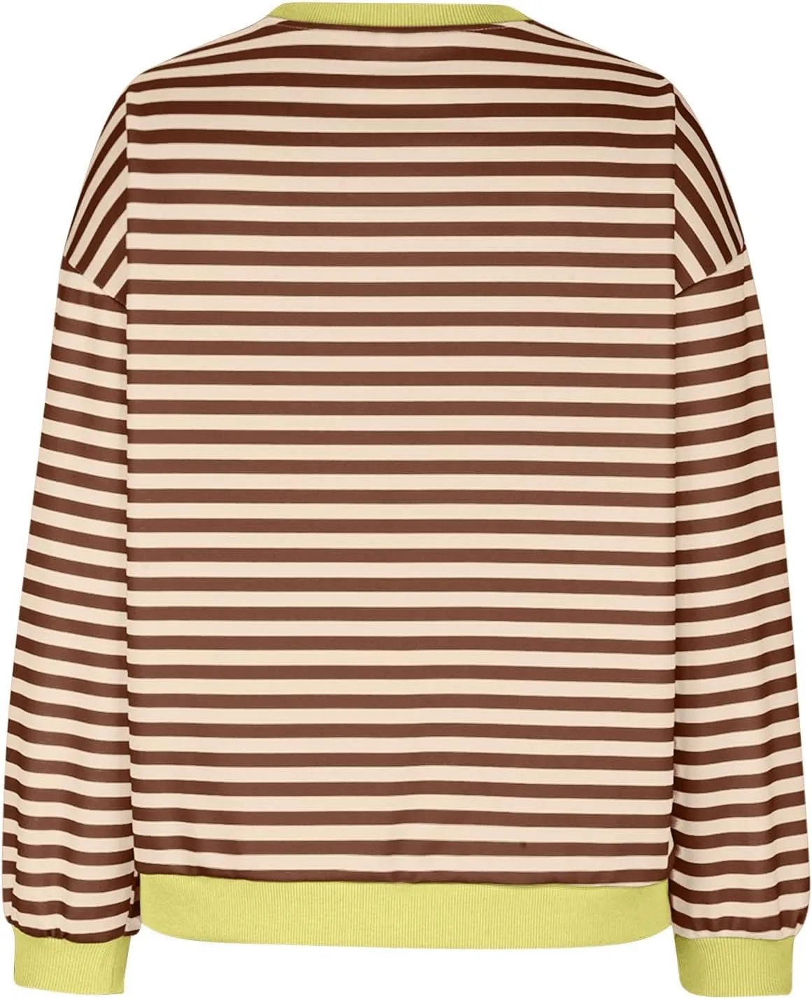 Ruziyoog Women Striped Oversized Sweatshirt Color Block Long Sleeve Crew Neck Shirts Casual Loose Pullover Y2K Top