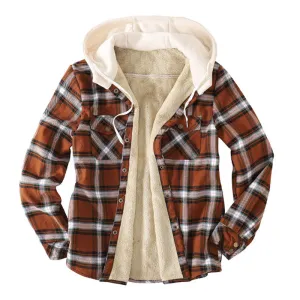 West Louis Plaid Fleece Pocket Warm Jacket