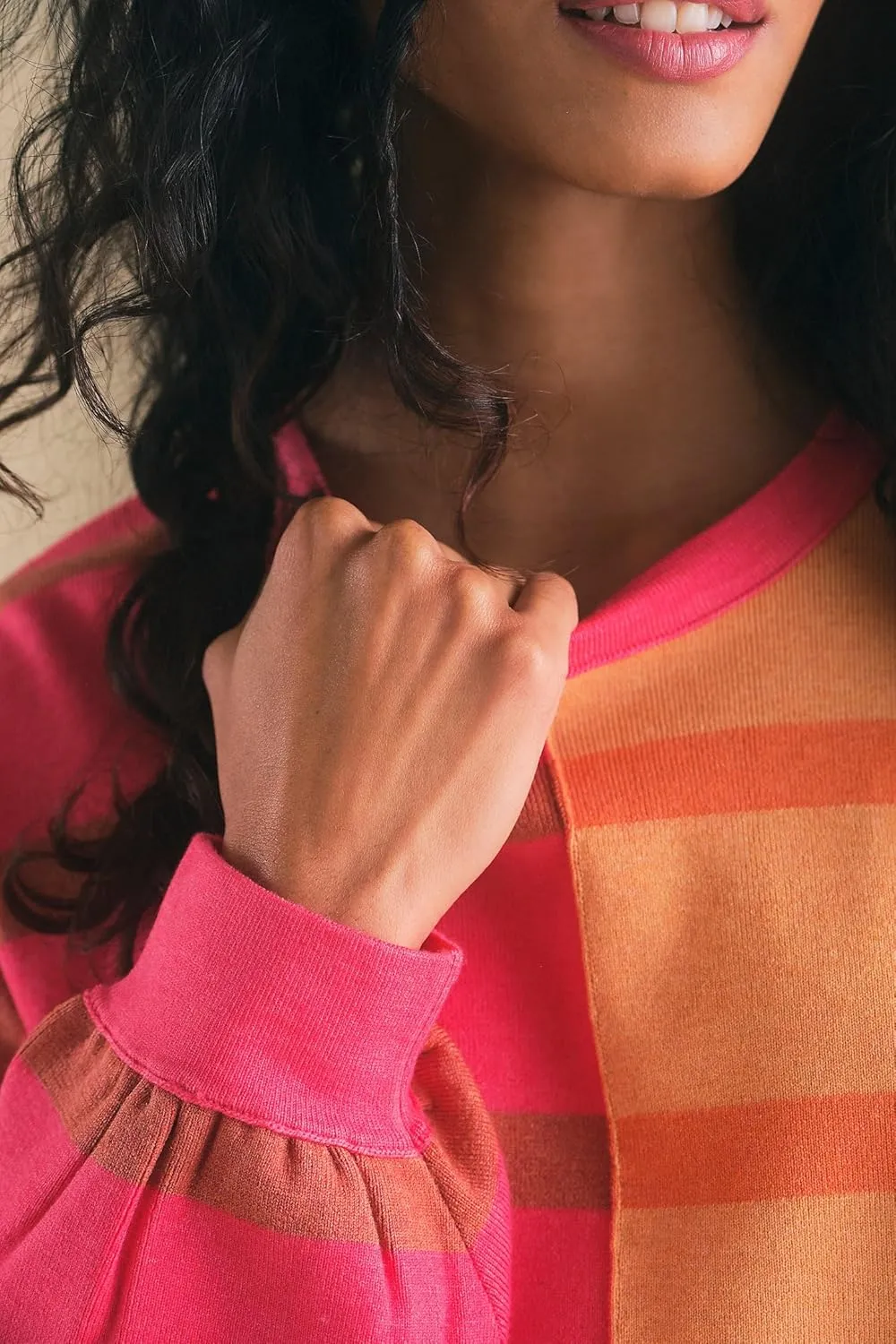 Women Oversized Sweatshirts Y2k Striped Shirts Color Block Long Sleeve Crewneck Sweatshirt Casual Loose Pullover Top