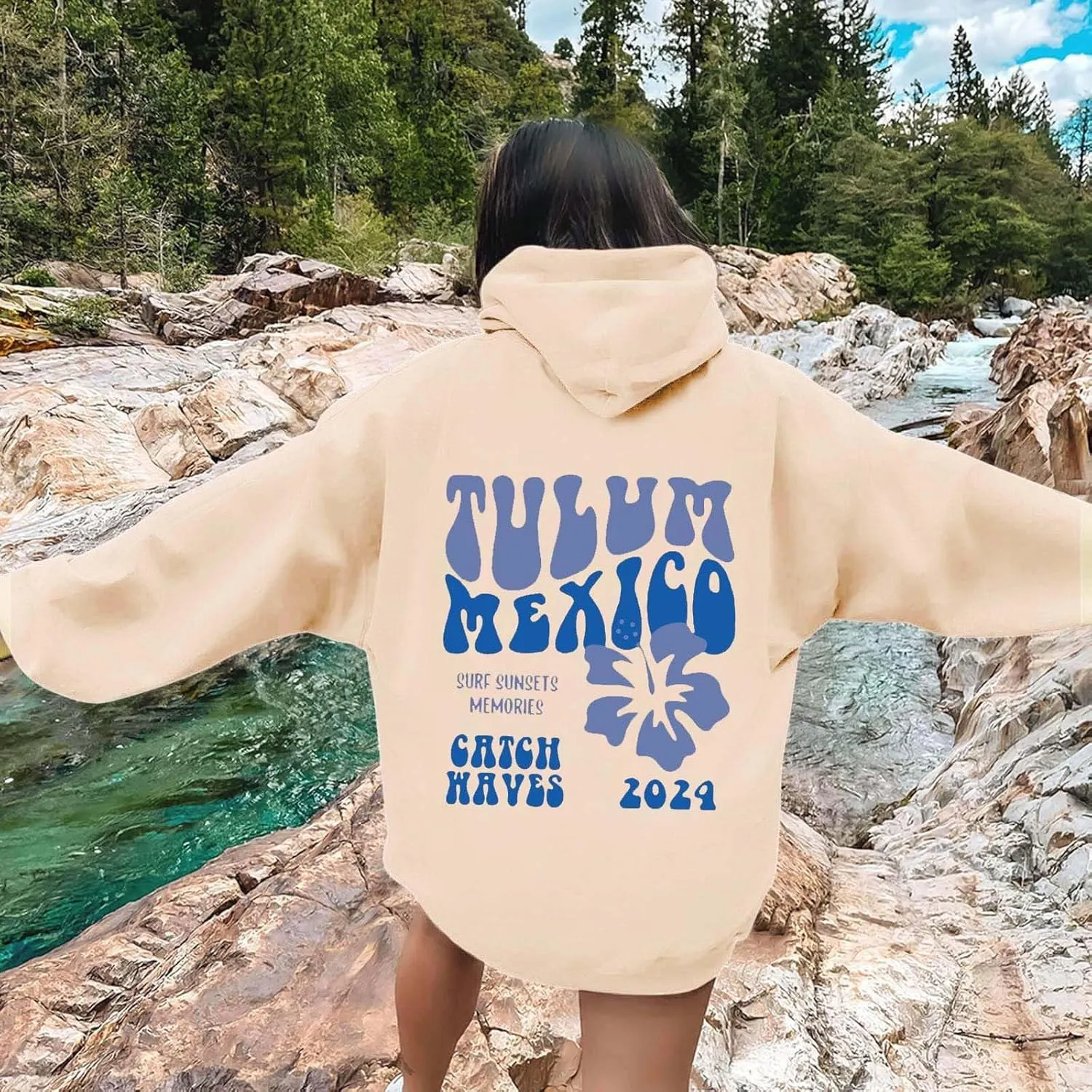 Women Pink Hoodie Cute Letter Floral Graphic Hoodies Y2k Preppy Girls Sweatshirt Oversized Casual Fashion Pullover