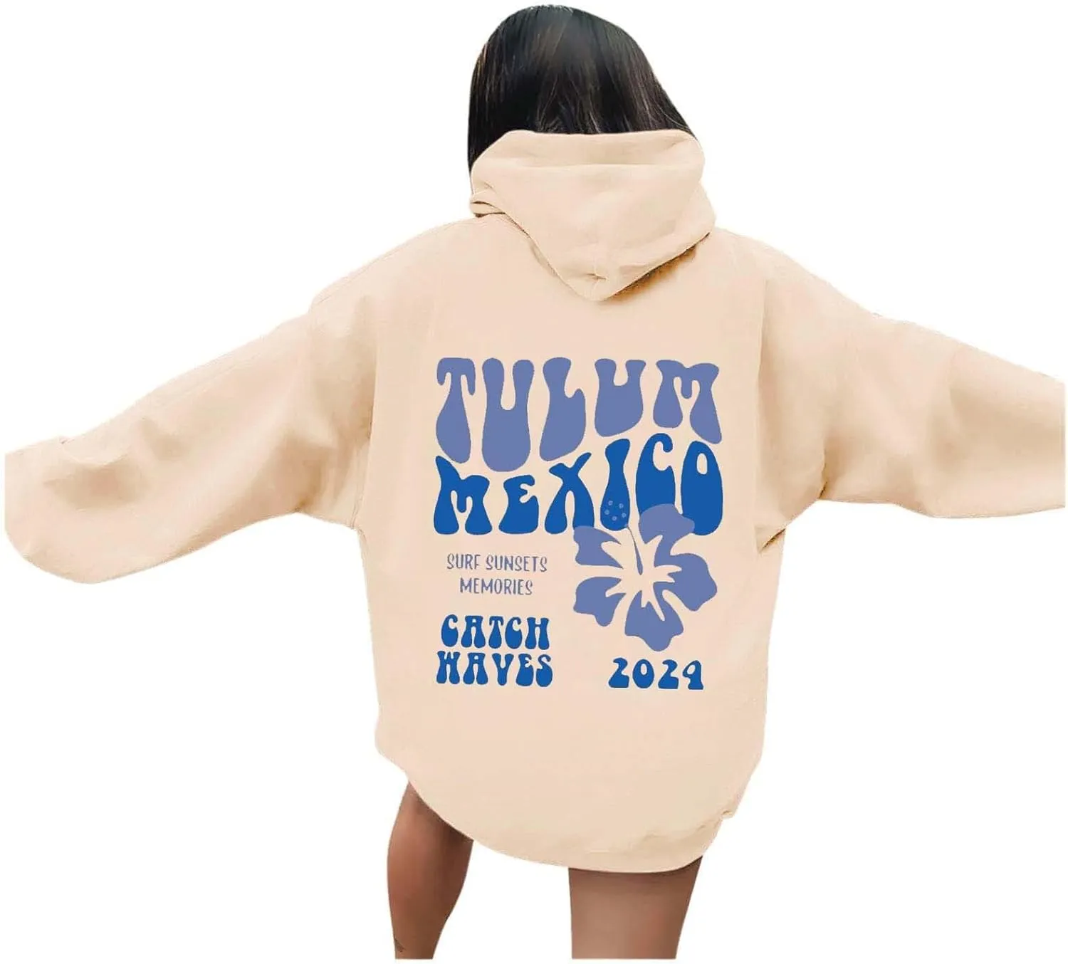 Women Pink Hoodie Cute Letter Floral Graphic Hoodies Y2k Preppy Girls Sweatshirt Oversized Casual Fashion Pullover
