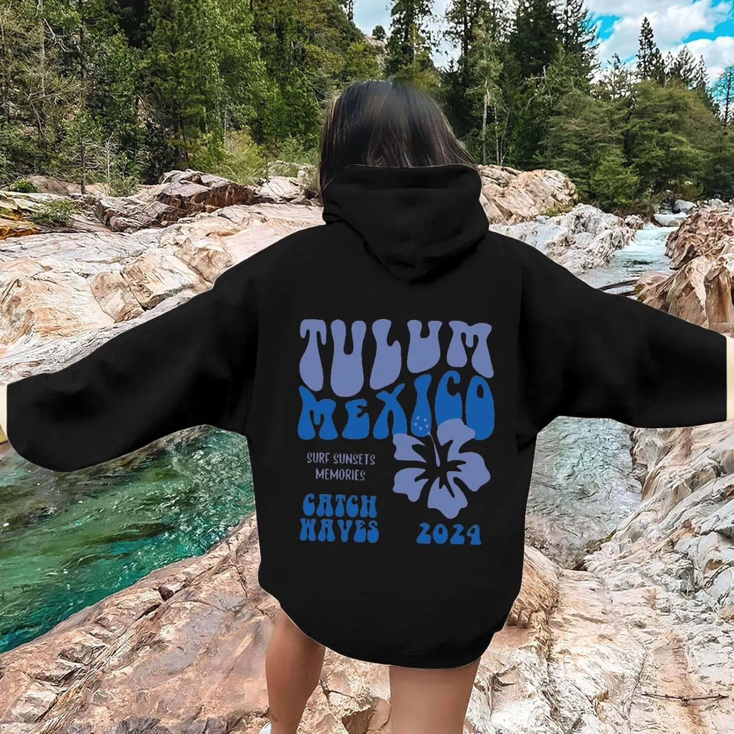 Women Pink Hoodie Cute Letter Floral Graphic Hoodies Y2k Preppy Girls Sweatshirt Oversized Casual Fashion Pullover
