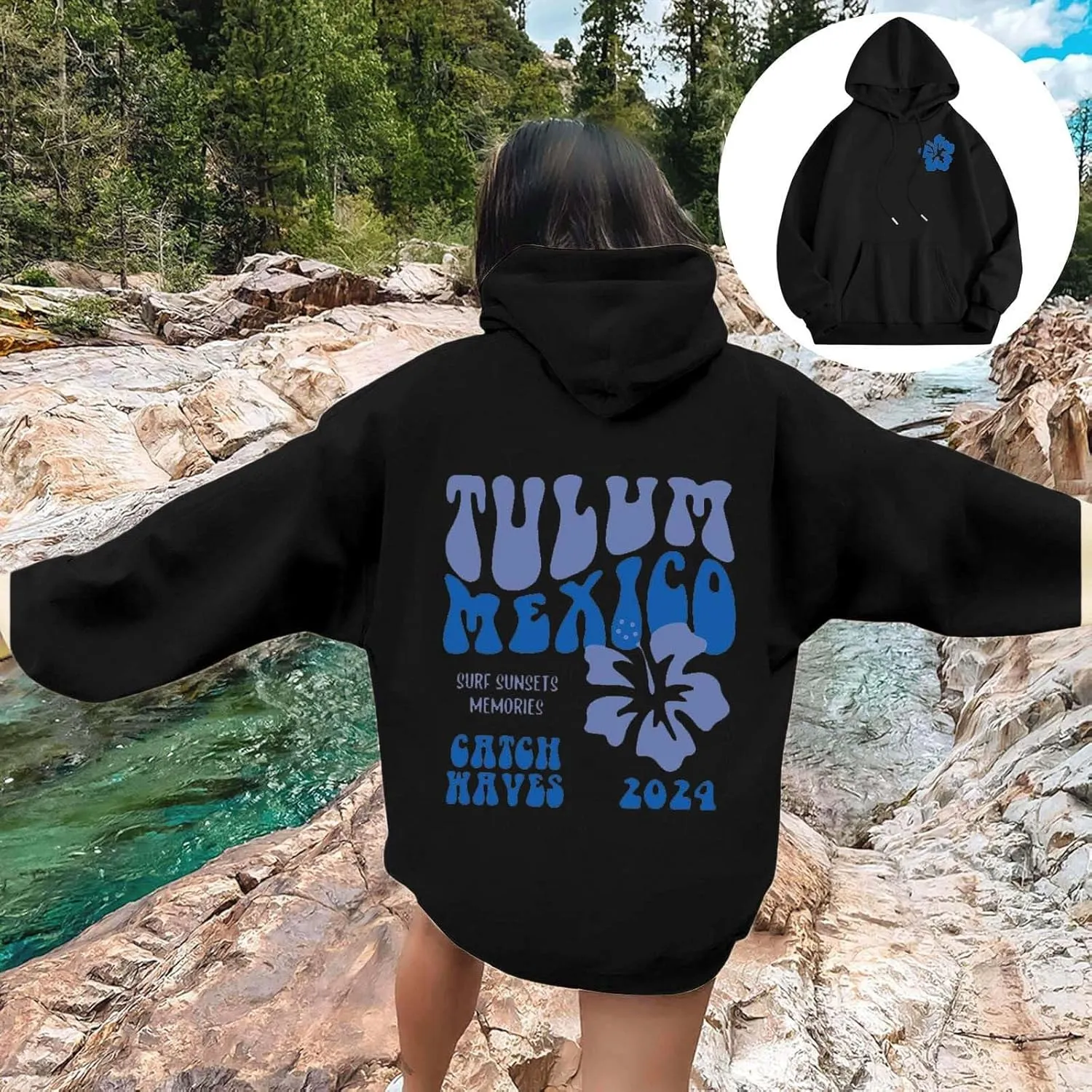 Women Pink Hoodie Cute Letter Floral Graphic Hoodies Y2k Preppy Girls Sweatshirt Oversized Casual Fashion Pullover