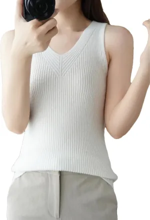 Women's Camisole Seasons Inner Cloth Vest Sleeveless Condole Belt Knit Tops