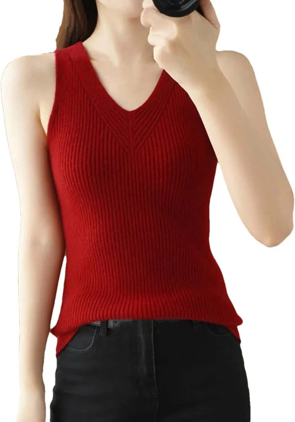Women's Camisole Seasons Inner Cloth Vest Sleeveless Condole Belt Knit Tops