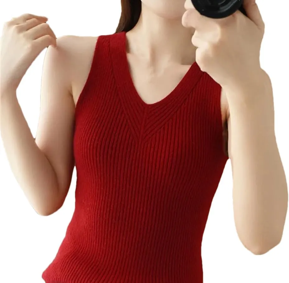 Women's Camisole Seasons Inner Cloth Vest Sleeveless Condole Belt Knit Tops