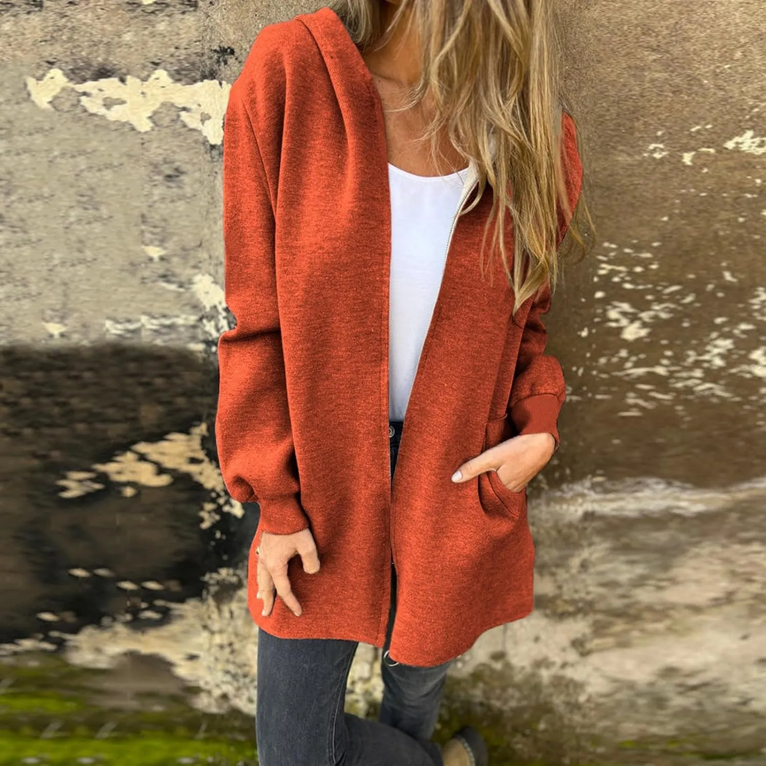 Womens Fall Fashion 2024 Oversized Dressy Cardigans Long Lightweight Coat Fall Sweater Jacket Outerwear with Pockets