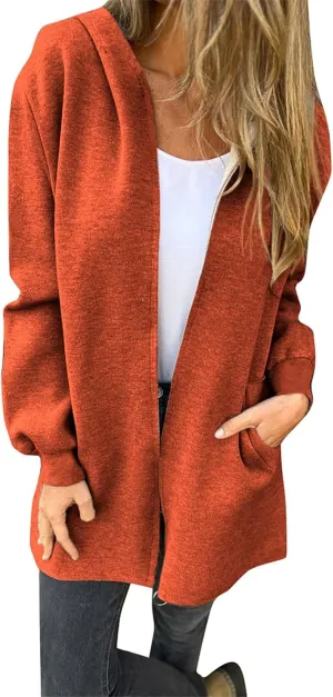 Womens Fall Fashion 2024 Oversized Dressy Cardigans Long Lightweight Coat Fall Sweater Jacket Outerwear with Pockets