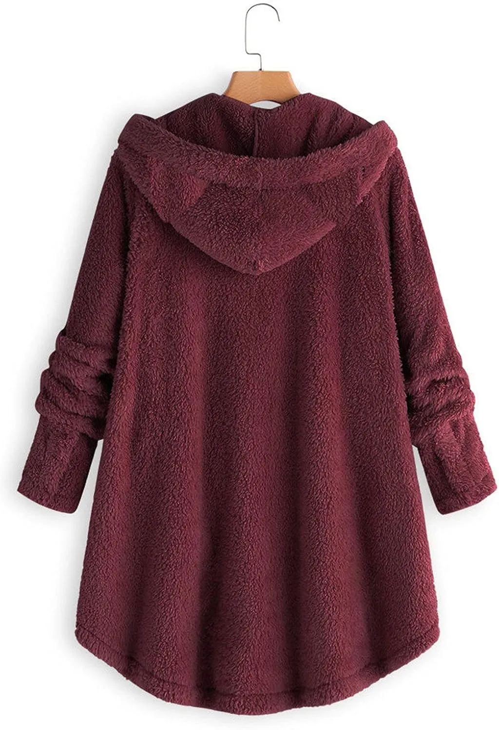 Women's Faux Fur Coats Shaggy Jacket Fleece Hooded Sweatshirt with Cat Ear Warm Fall Winter Jacket Oversized Outwears