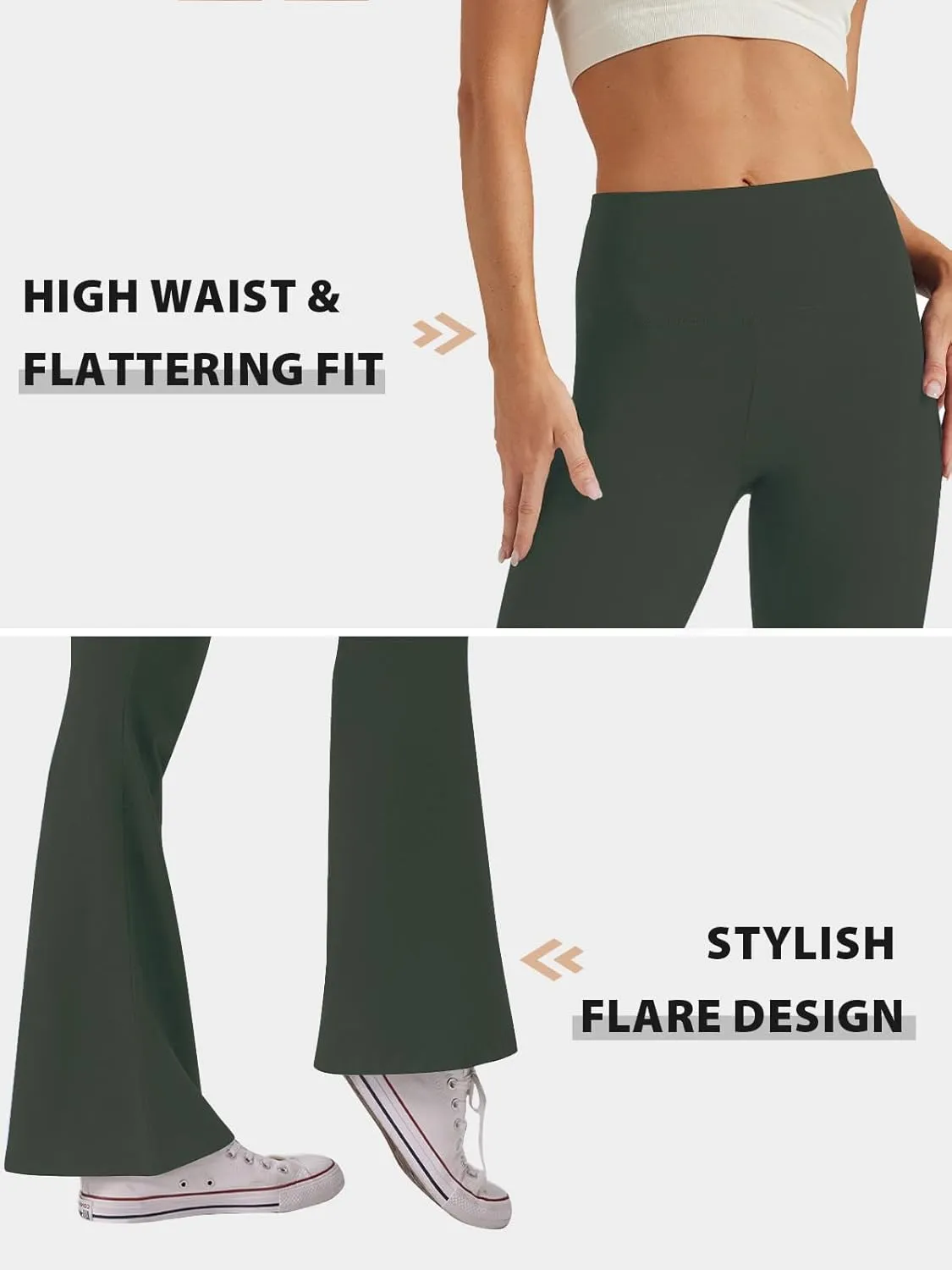 Women's High Waist Bootcut Yoga Pants Tummy Control Workout Flare Leggings