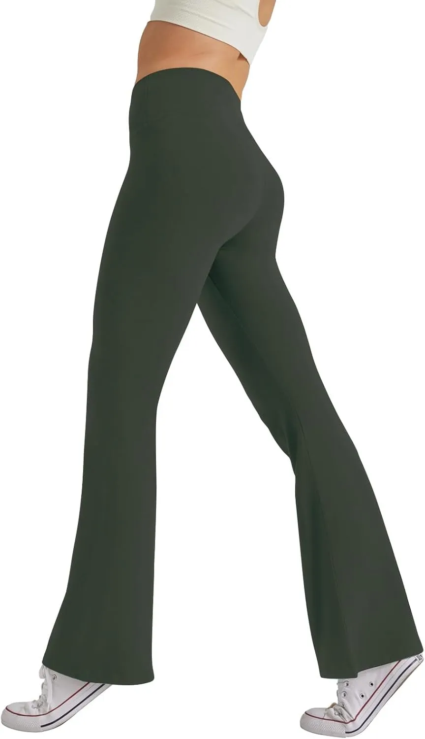 Women's High Waist Bootcut Yoga Pants Tummy Control Workout Flare Leggings