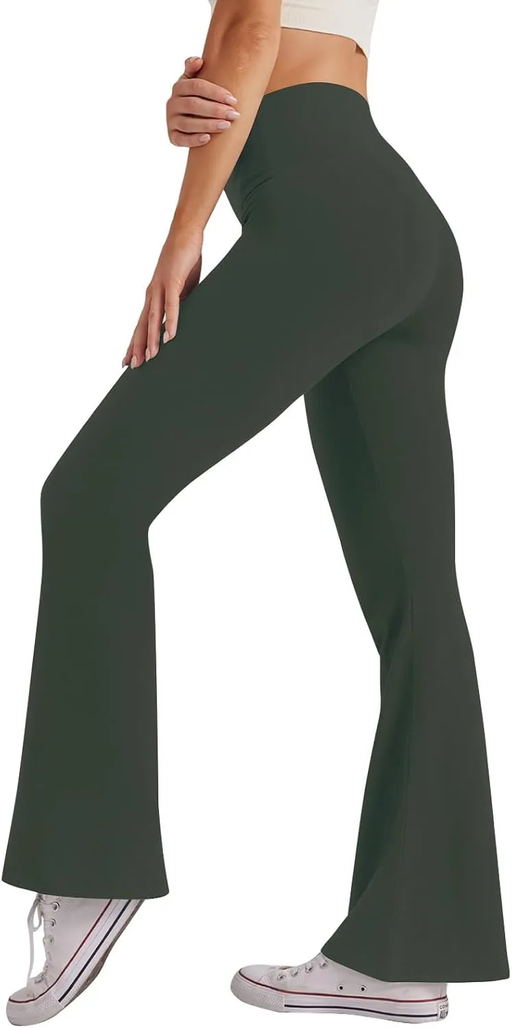 Women's High Waist Bootcut Yoga Pants Tummy Control Workout Flare Leggings