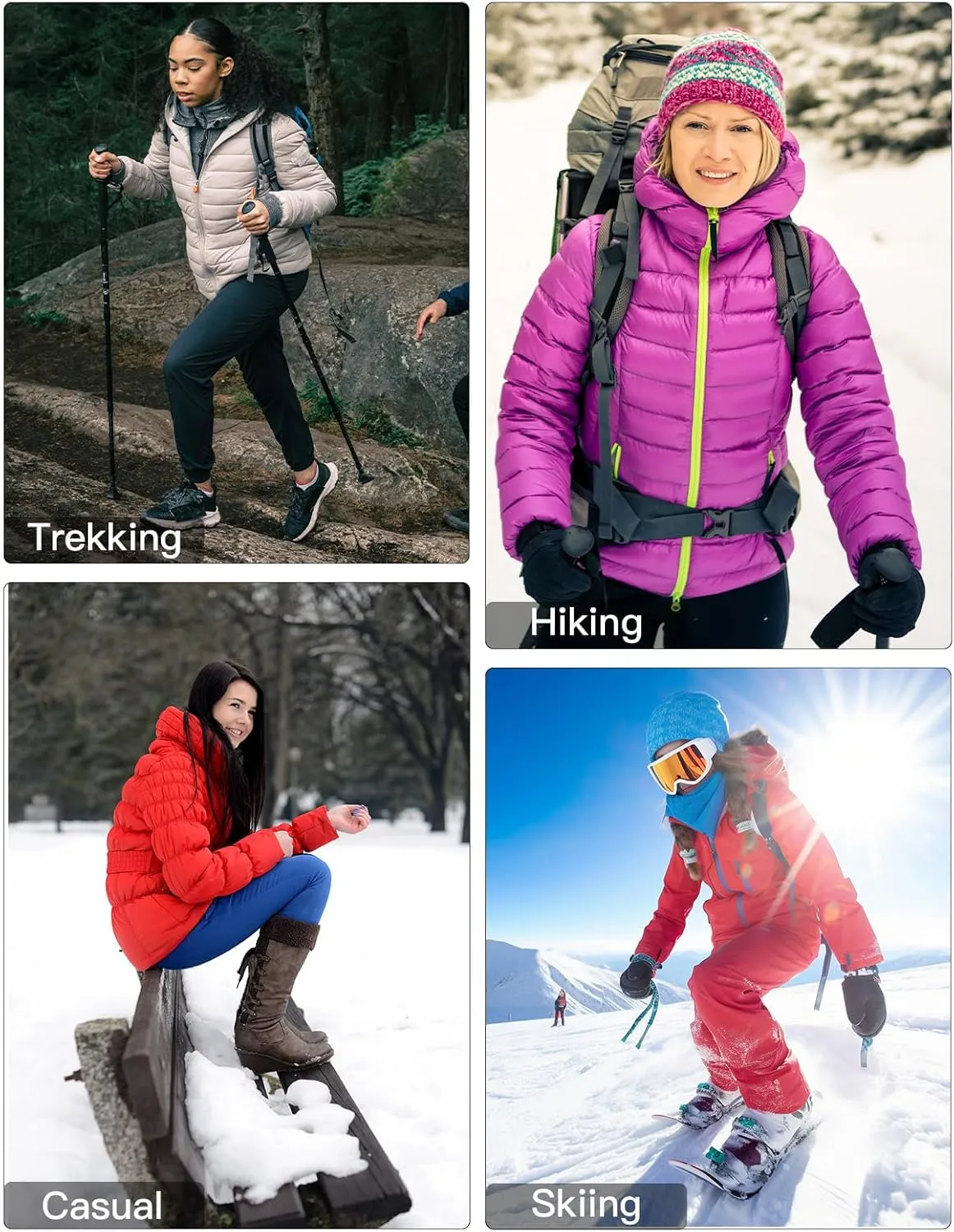 Women's Lightweight Puffer Jacket Quilted Winter Coats with Detachable Hood