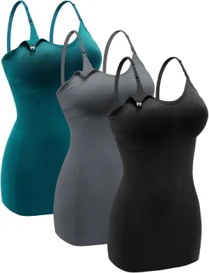 Womens Seamless Nursing Tank Tops for Women Breastfeeding Maternity Cami Bra