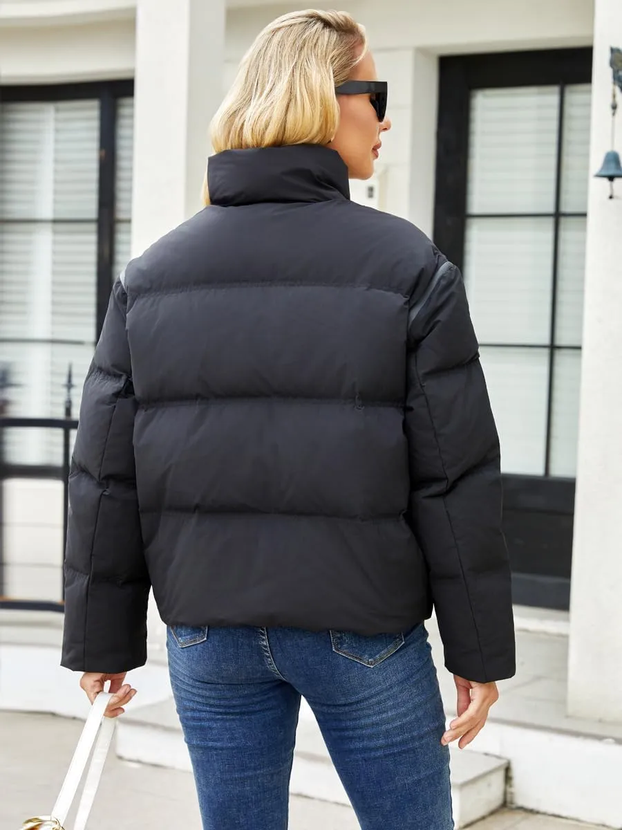 Women's Winter Down Jacket with Removable Sleeves Lightweight Vest Warm Coat with Pockets Outerwear