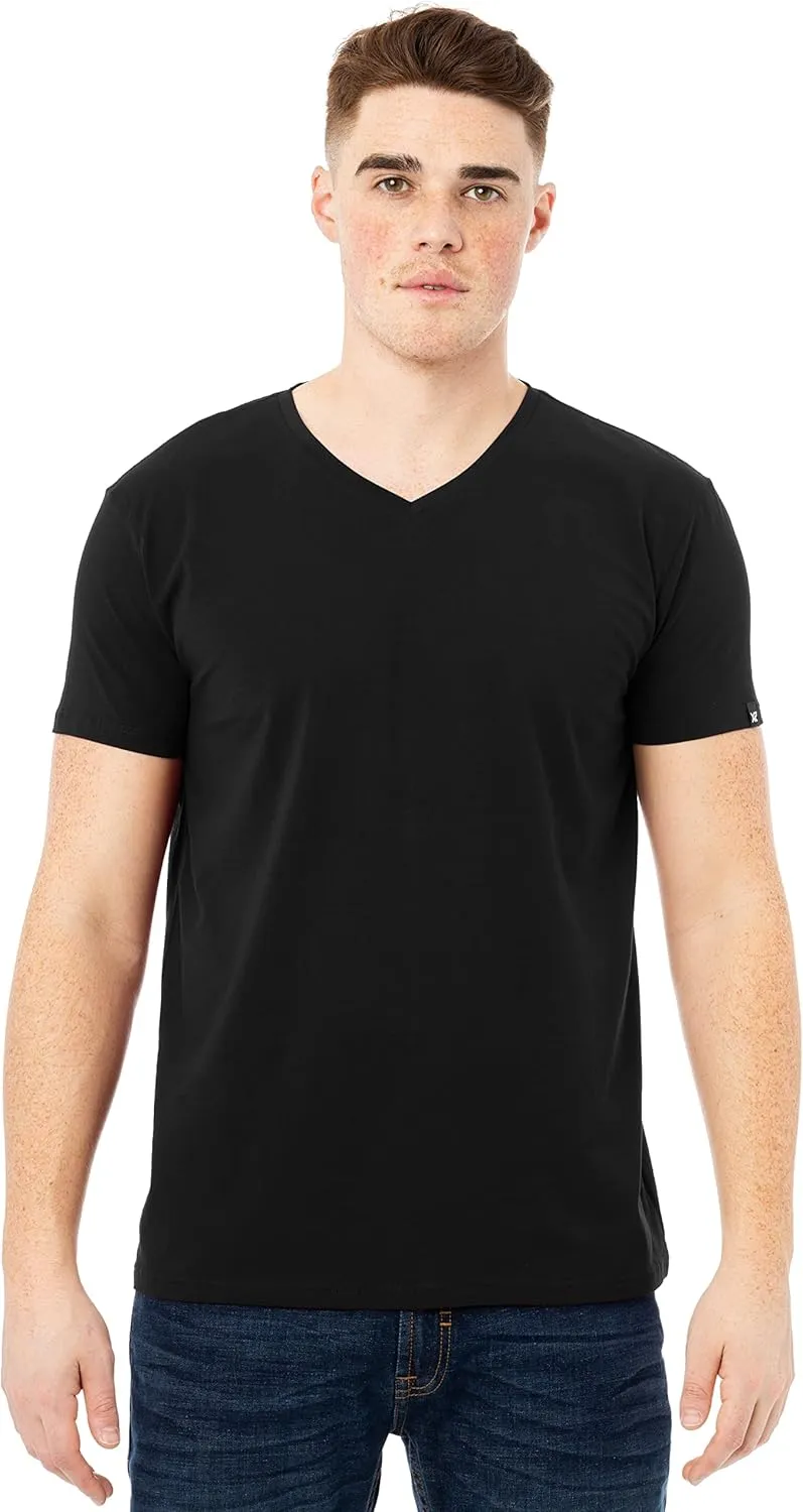 X RAY Men's V-Neck T-Shirts, Soft Cotton Short Sleeve Casual Slim Fit V Neck T Shirts for Men