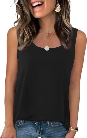 Zeagoo Womens Loose Fit Tank Tops Summer Scoop Neck Tops Casual Flowy Sleeveless Tunic Shirts 2025